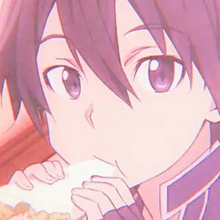 🥢 Kirito Sword Art Online Anime, Makan, Manga, Kirito, Sword Art Online, Karakter telegram sticker