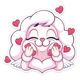 🥰 милый, сердце, любовь, ангел, мультфильм, каваи whatsapp sticker
