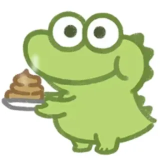💩 dibujos animados, animal, lindo, personaje, kawaii, verde telegram sticker