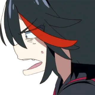 😱 Ryuko Matoi Kill la Kill Anime, Kill la Kill, Ryuko Matoi, Espressione, Scioccato/a whatsapp sticker