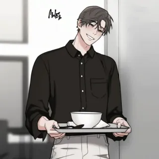 🥢 ливь mężczyzna, serwowanie, jedzenie, taca, uśmiech telegram sticker