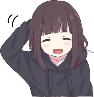 ☺️ anime, girl, cute, cartoon telegram sticker