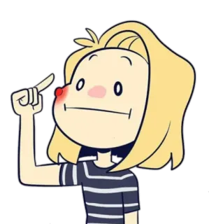 😐 cartoon, sticker, funny, character, blond telegram sticker