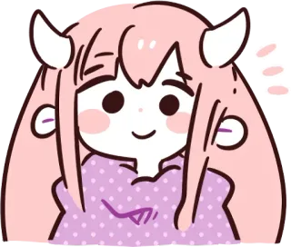 ☺️ Anime, Kawaii, Rosa, Carino, Cartone animato, Adesivo telegram sticker