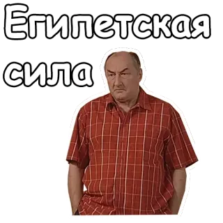 😣 Египетская сила russo, meme, uomo, arrabbiato, ritratto, serio, testo telegram sticker