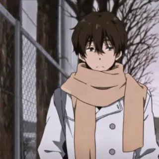 🧊 anime boy, winter outfit, scarf, casual, animated, character, animation telegram sticker