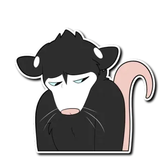 🙁 opossum, binatang, sedih, kartun, stiker whatsapp sticker