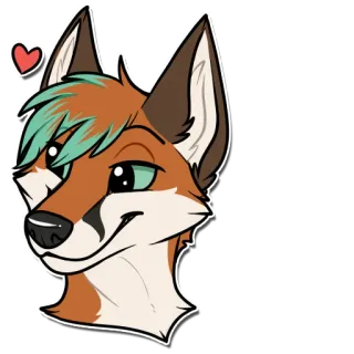 😘 fox, furry, animal, cartoon, sticker telegram sticker