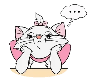 😒 Marie The Aristocats chat, dessin animé, pensif, mignon, Marie, Les Aristochats, Disney telegram sticker