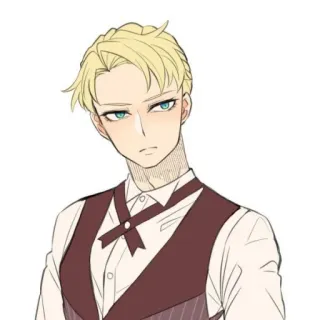 🌝 homme blond, animé, personnage, illustration, portrait telegram sticker