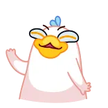 🤩 В ДЕЛЕ! птица, утка, мультик, милый, блестки telegram sticker