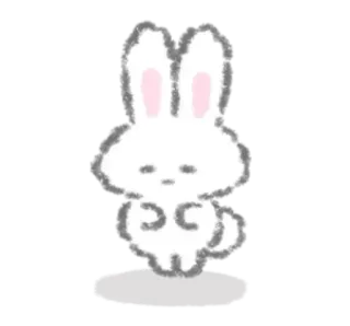 🍧 lapin, mignon, animal, autocollant, blanc telegram sticker