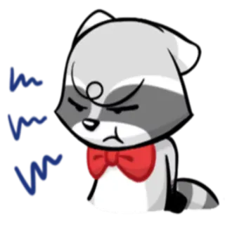 😠 енот, злой, мультик, животное, раздраженный, эмодзи telegram sticker