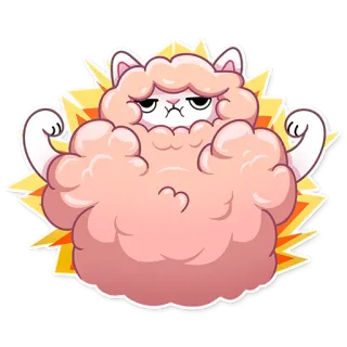 💪 Katze, stark, Muskeln, Cartoon, süß, lustig, Tier whatsapp sticker