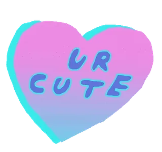 💝 UR CUTE corazón, lindo, rosa, azul, San Valentín, caramelo telegram sticker