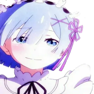 🥺 Rem Re:Zero Anime, Karakter, Maid, Rem, Re:Zero telegram sticker