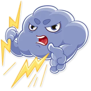 ⚡ Sturm, Wolke, wütend, Blitz, Wetter, Donner telegram sticker