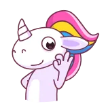 👌 unicorn, imut, oke, hewan, kartun, ramah telegram sticker