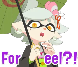 😧 Marie Splatoon For eel?! splatoon, мари, для угря, видеоигра, nintendo whatsapp sticker