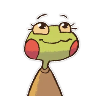 😋 kikker, cartoon, dier, sticker, schattig, illustratie telegram sticker