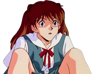 😀 Asuka Langley Sohryu Neon Genesis Evangelion anime, cartoon, girl, sad, evangelion, asuka telegram sticker