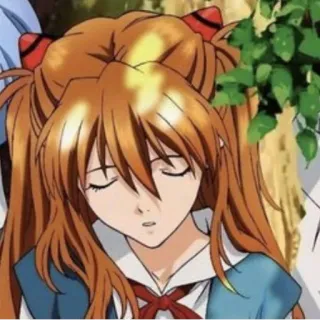😌 Asuka Neon Genesis Evangelion アニメ, 漫画, 女の子, ポートレート, キャラクター telegram sticker