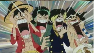 😱 Luffy One Piece Аниме, Мультфильмы, Смешные, Кричащий, В шоке, One Piece telegram sticker