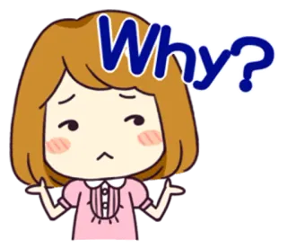 🤷 Why? question, confused, girl, cartoon, expression, doubt, wondering whatsapp sticker