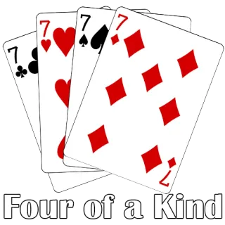 8️⃣ Four of a Kind Karten, Poker, Glücksspiel, Spiel, Farben whatsapp sticker