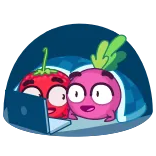 🎬 Gemüse, Cartoon, Computer, süß, rot, lila telegram sticker