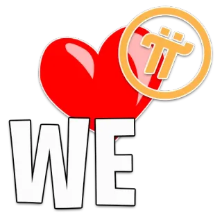 ❤️ WE cuore, Pi Network, criptovaluta, valuta digitale, amore, simbolo telegram sticker