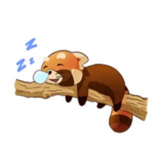 😴 ZZ panda merah, tidur, hewan, lucu, ranting, santai telegram sticker