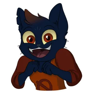 😍 Mae Borowski Night in the Woods kucing, antropomorfik, permainan video, game indie, kartun, hewan telegram sticker