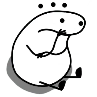 😀 sticker, dibujo animado, personaje, blanco, minimalista, mancha telegram sticker