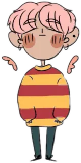 ☺️ sticker, cartoon, character, pink hair, cute, kawaii telegram sticker