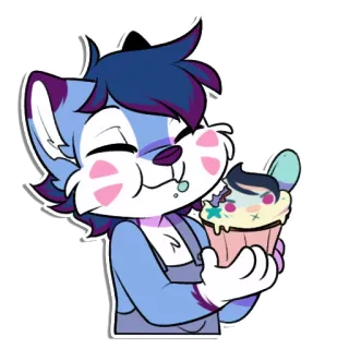 🍰 cartoon, anthropomorphic, animal, cupcake, food, cute telegram sticker