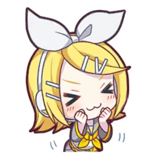 🎤 Kagamine Rin vocaloid, anime, cartoon, süß, kagamine rin telegram sticker