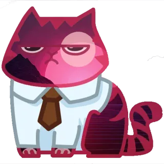 💼 gatto, affari, ufficio, cravatta, annoiato, serio telegram sticker