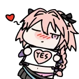 💋 YES Аниме, Манга, Стикер, Да, Сердце, Милый telegram sticker