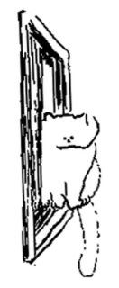 🤍 кот, окно, смешной, наклейка, милый, линейный рисунок telegram sticker