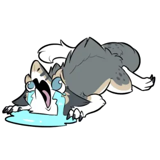 💦 cartoon, crying, dog, animal, sad, sticker telegram sticker