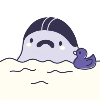 😚 Мультфильм, Призрак, Грустный, Милый, Утка, Резиновая уточка telegram sticker