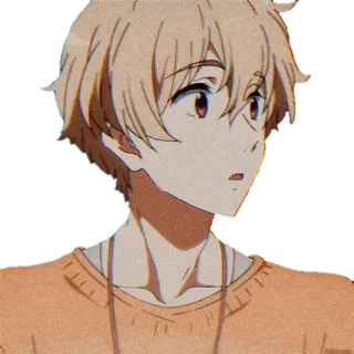 😶 Anime, Cartoon, Sticker, Portrait, Junge whatsapp sticker