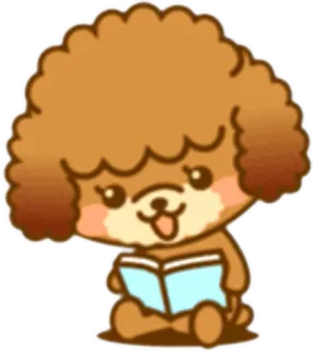 📕 cachorro, leitura, livro, fofo, desenho animado telegram sticker