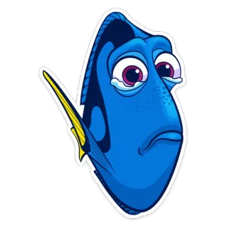 😢 Dory Finding Nemo fish, blue tang, sad, crying, Dory, Finding Nemo telegram sticker