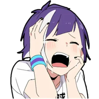 😫 animé, pleurs, triste, fille, émotionnel, dessin animé, personnage telegram sticker