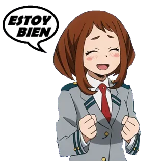 👌 Ochaco Uraraka My Hero Academia ESTOY BIEN Anime, Sticker, My Hero Academia, Ochaco Uraraka, Mangá telegram sticker