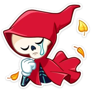 😢 scheletro, morte, triste, piangere, tristo mietitore, cartone animato telegram sticker