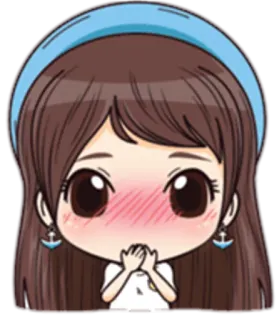 🙊 desenho animado, menina, ruborizar, fofo, chibi, anime telegram sticker