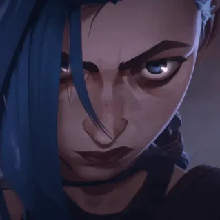 ✖ Jinx Arcane Jinx, Arcane, League of Legends, personaggio, videogioco, animato telegram sticker